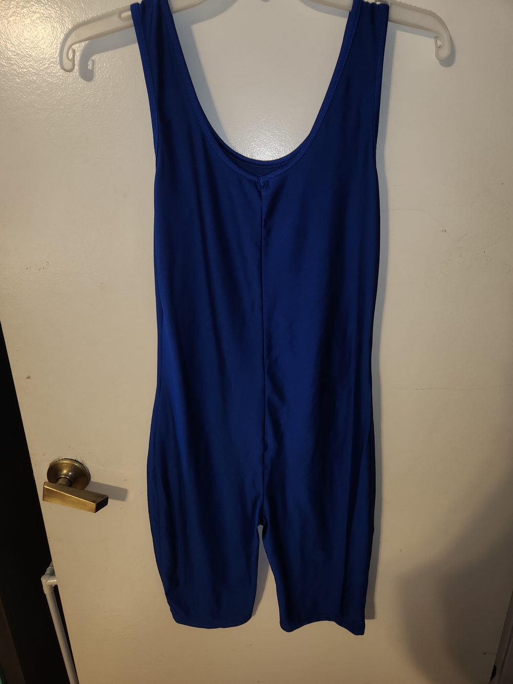 Scoop Neck Royal Blue Women's Bodysuit Jumpsuit